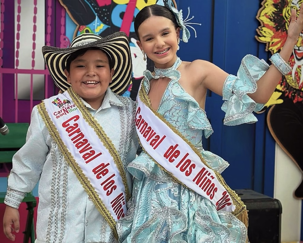 Reyes del Carnaval de los Niños 2026 de Barranquilla, Joshua Ortiz y Sharon Acosta |Foto: Cortesía