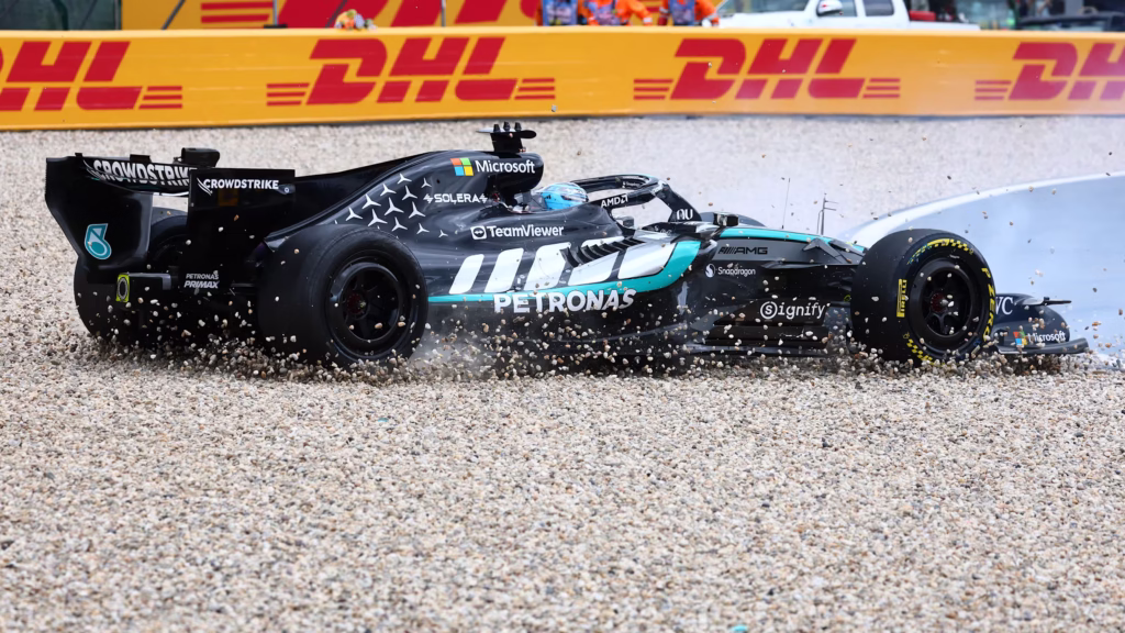 George Russell no fnalizó la carrera | Foto: Cortesía F1.com