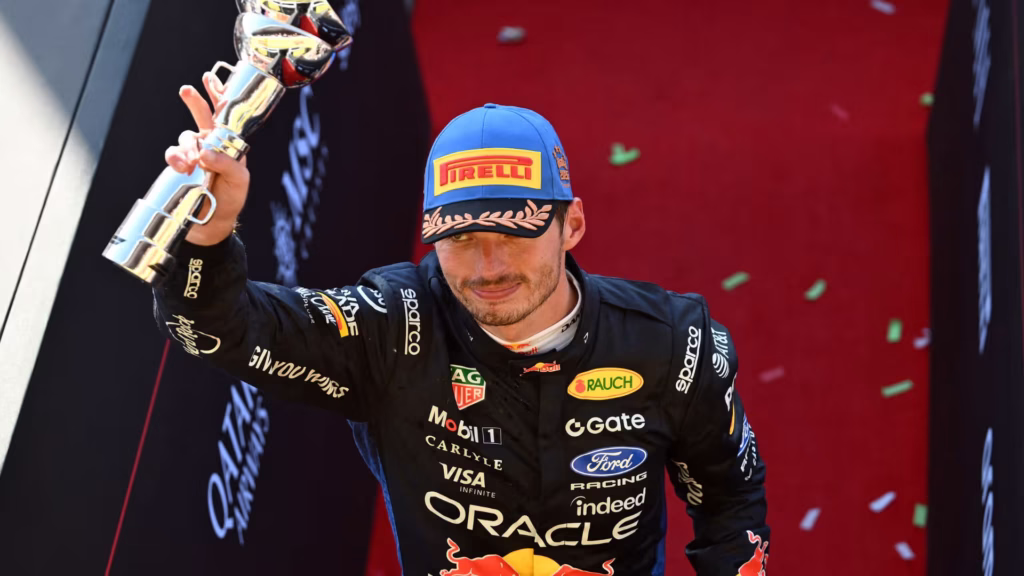 Max Verstappen en el podio de Madring | Foto: Cortesía F1.com
