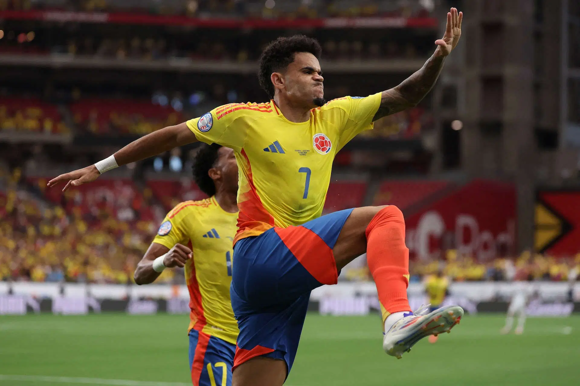 Luis Díaz celebra el gol ante Costa Rica. Foto: Cortesía CopaAmérica.com